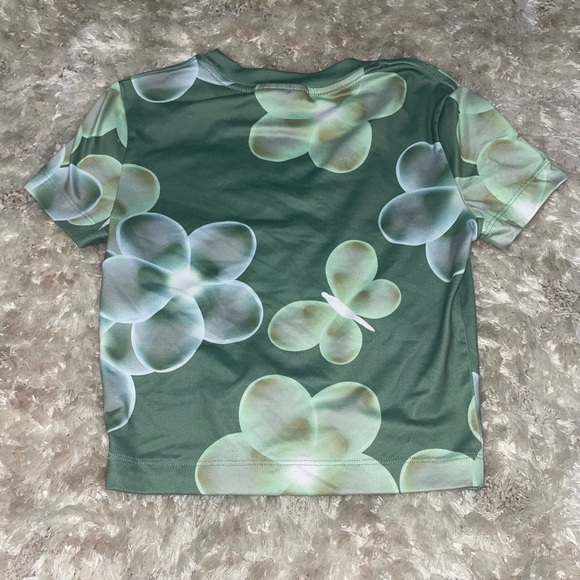 Green Patterned Crop Top - Picture 3 of 5